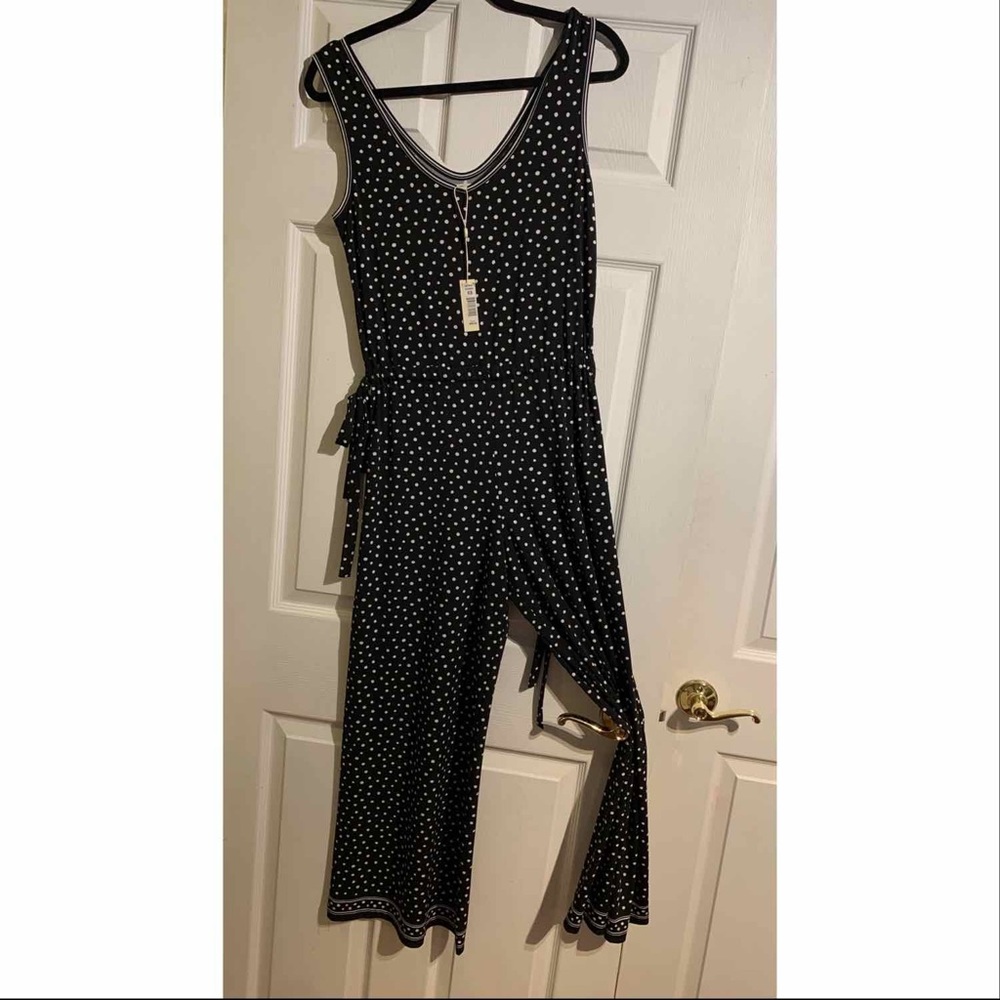 Max Studio Jumpsuit Black with white polka dots